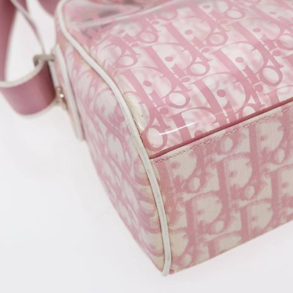 Christian Dior Trotter Canvas Shoulder Bag Clear Pink Silver Auth ki5020 - Picture 11 of 16